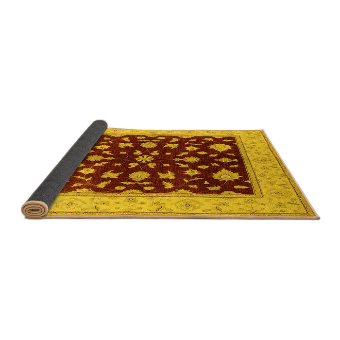 Sideview of Oriental Yellow Industrial Rug, urb3087yw