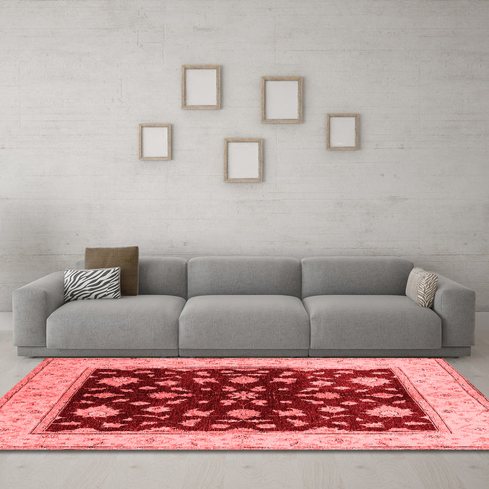 Industrial Red Washable Rugs