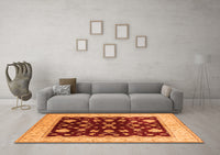 Machine Washable Oriental Orange Industrial Rug, wshurb3087org