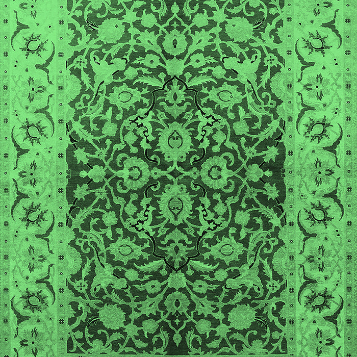 Machine Washable Oriental Emerald Green Industrial Area Rugs, wshurb3088emgrn