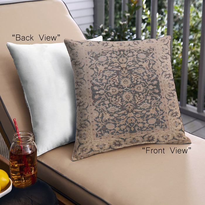 Front View of Mid-Century Modern Urban Square Coffee Brown Throw Pillow, 18 inch by 18 inch, pwurb3088