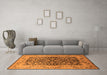 Machine Washable Oriental Orange Industrial Area Rugs in a Living Room, wshurb3088org