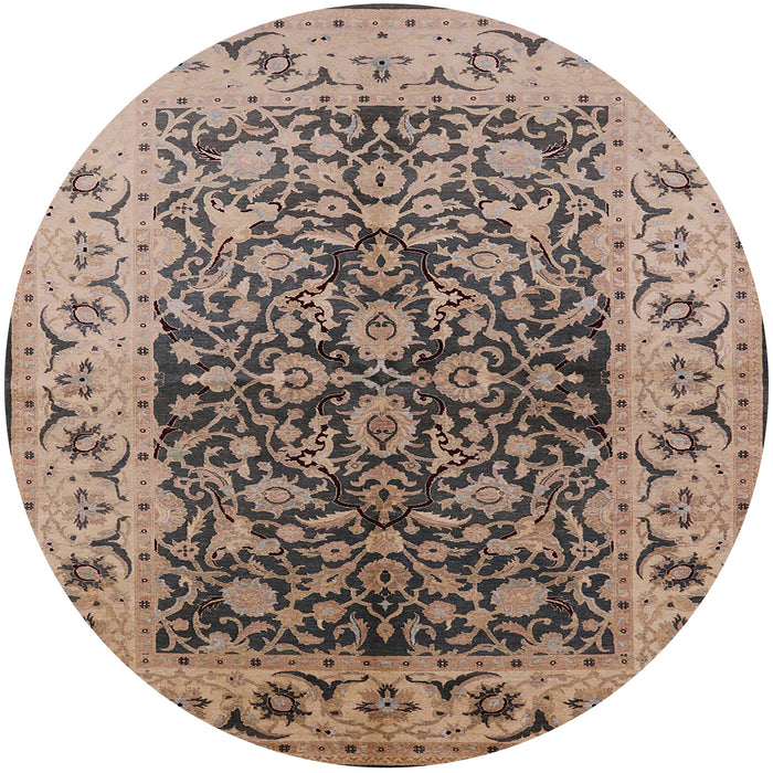 Round Machine Washable Industrial Modern Coffee Brown Rug, wshurb3088