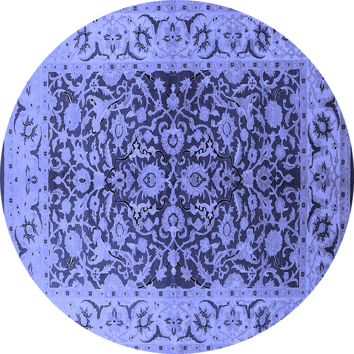 Round Oriental Blue Industrial Rug, urb3088blu
