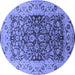 Round Oriental Blue Industrial Rug, urb3088blu