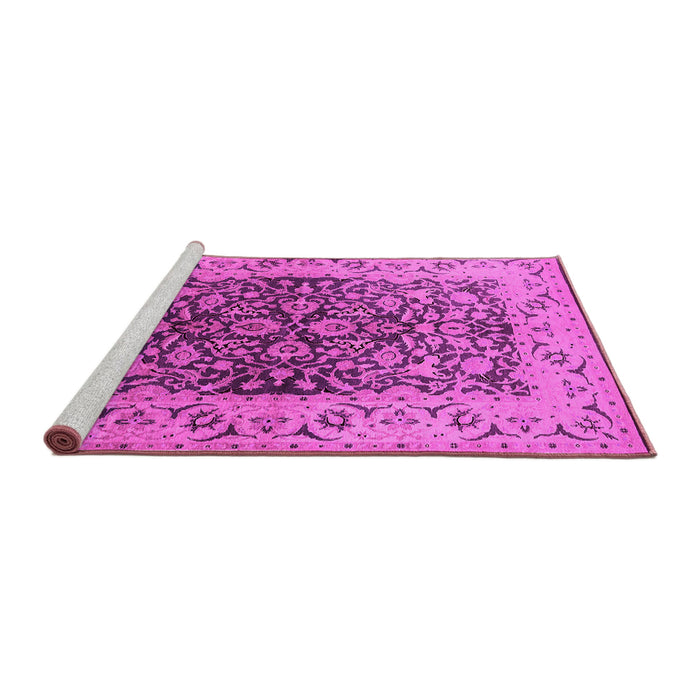 Sideview of Machine Washable Oriental Pink Industrial Rug, wshurb3088pnk
