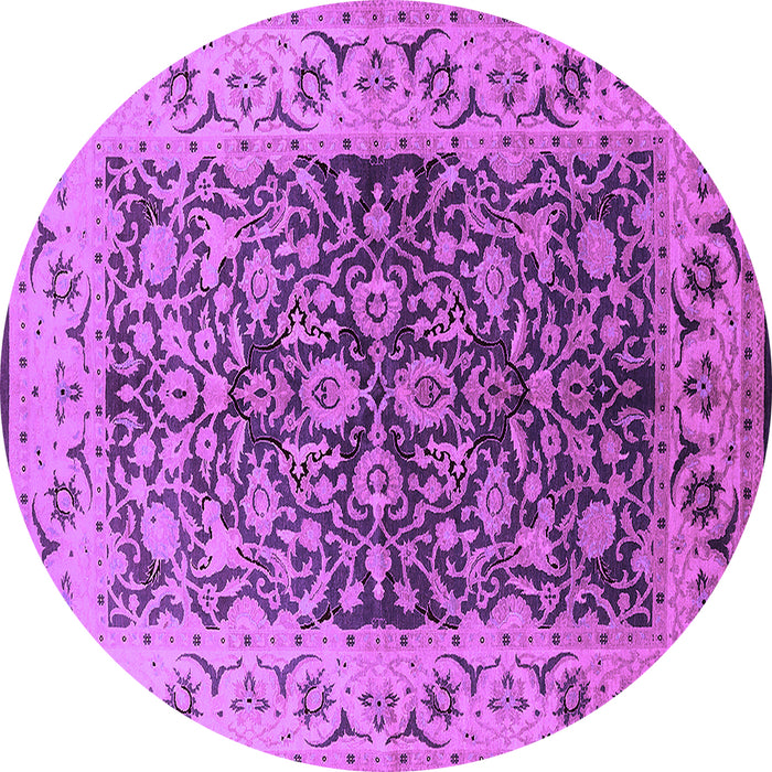 Round Machine Washable Oriental Purple Industrial Area Rugs, wshurb3088pur