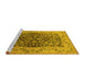 Sideview of Machine Washable Oriental Yellow Industrial Rug, wshurb3088yw