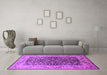 Machine Washable Oriental Purple Industrial Area Rugs in a Living Room, wshurb3088pur