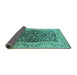 Sideview of Oriental Turquoise Industrial Rug, urb3088turq