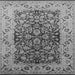 Square Machine Washable Oriental Gray Industrial Rug, wshurb3088gry