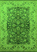 Machine Washable Oriental Green Industrial Area Rugs, wshurb3088grn