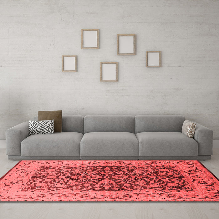 Industrial Red Washable Rugs