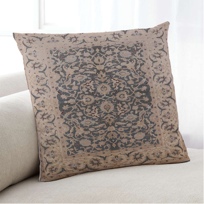 Lifestyle Image of Mid-Century Modern Urban Square Coffee Brown Throw Pillow, 18 inch by 18 inch, pwurb3088