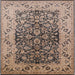 Square Machine Washable Industrial Modern Coffee Brown Rug, wshurb3088