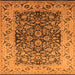 Square Machine Washable Oriental Orange Industrial Area Rugs, wshurb3088org