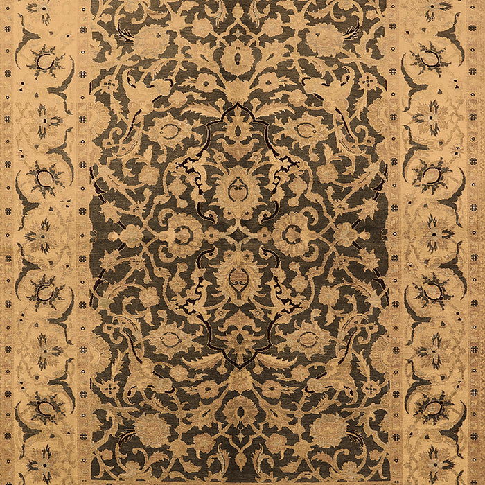 Machine Washable Oriental Brown Industrial Rug, wshurb3088brn