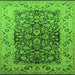 Square Machine Washable Oriental Green Industrial Area Rugs, wshurb3088grn