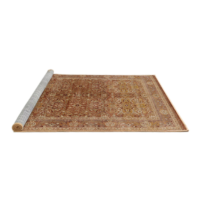 Sideview of Machine Washable Industrial Modern Mahogany Brown Rug, wshurb3089