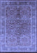 Machine Washable Oriental Blue Industrial Rug, wshurb3089blu