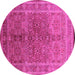 Round Oriental Pink Industrial Rug, urb3089pnk