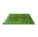 Sideview of Machine Washable Oriental Green Industrial Area Rugs, wshurb3089grn