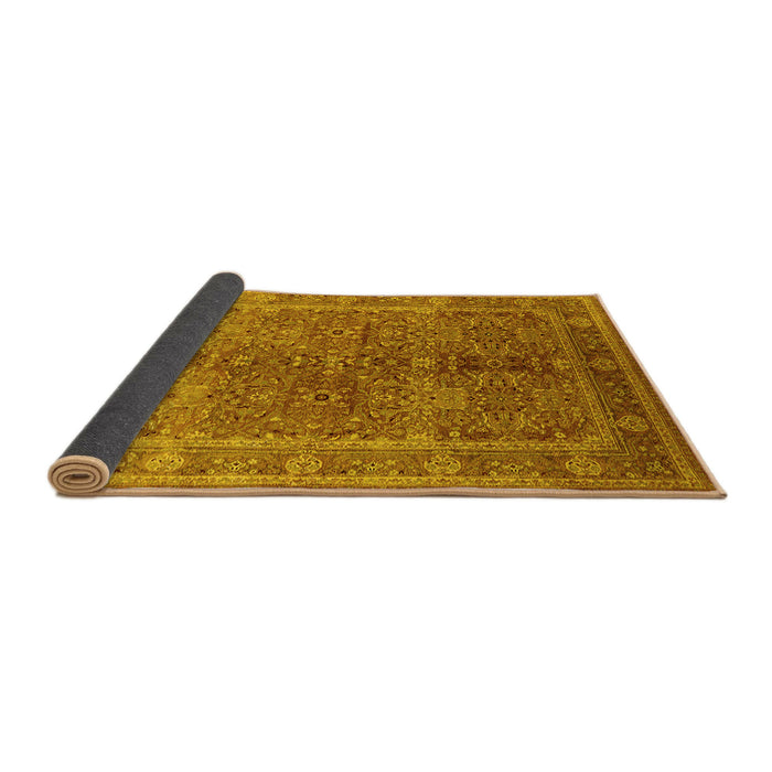 Sideview of Oriental Yellow Industrial Rug, urb3089yw