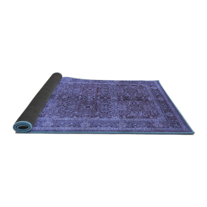 Sideview of Oriental Blue Industrial Rug, urb3089blu