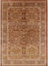 Mid-Century Modern Mahogany Brown Oriental Rug, urb3089