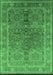 Machine Washable Oriental Emerald Green Industrial Area Rugs, wshurb3089emgrn