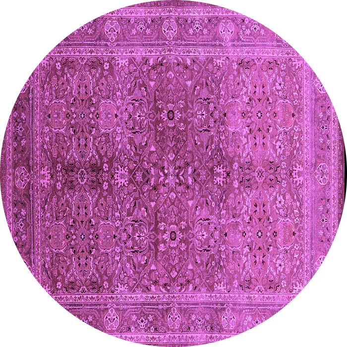 Round Oriental Purple Industrial Rug, urb3089pur