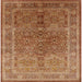 Square Mid-Century Modern Mahogany Brown Oriental Rug, urb3089