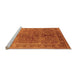 Sideview of Machine Washable Oriental Orange Industrial Area Rugs, wshurb3089org