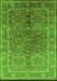 Machine Washable Oriental Green Industrial Area Rugs, wshurb3089grn