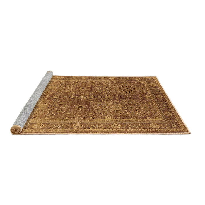 Sideview of Machine Washable Oriental Brown Industrial Rug, wshurb3089brn