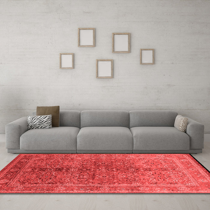 Industrial Red Washable Rugs