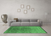 Machine Washable Oriental Emerald Green Industrial Rug, wshurb3089emgrn