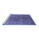 Sideview of Machine Washable Oriental Blue Industrial Rug, wshurb3089blu