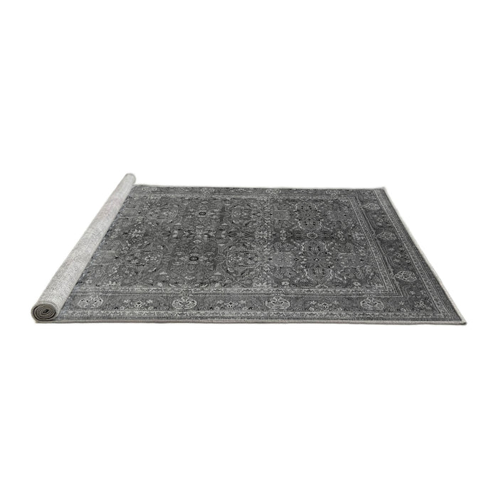Sideview of Machine Washable Oriental Gray Industrial Rug, wshurb3089gry