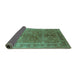 Sideview of Oriental Turquoise Industrial Rug, urb3089turq