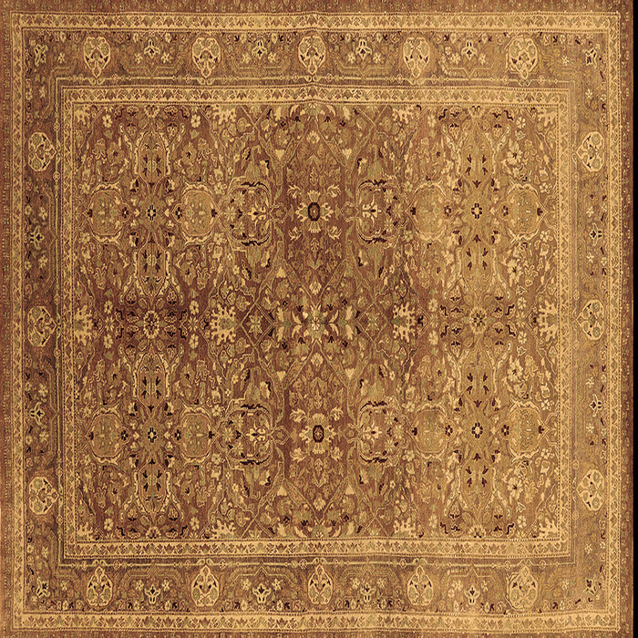 Square Machine Washable Oriental Brown Industrial Rug, wshurb3089brn