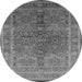 Round Oriental Gray Industrial Rug, urb3089gry