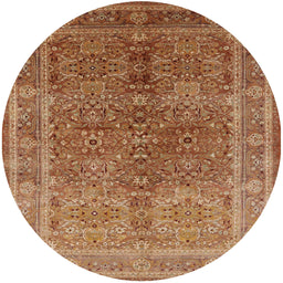 Round Machine Washable Industrial Modern Mahogany Brown Rug, wshurb3089