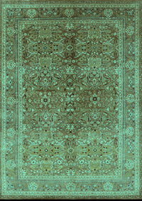 Oriental Turquoise Industrial Rug, urb3089turq