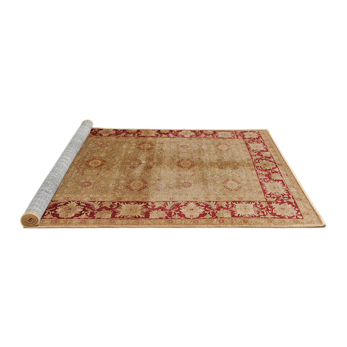 Sideview of Machine Washable Industrial Modern Mahogany Brown Rug, wshurb3090