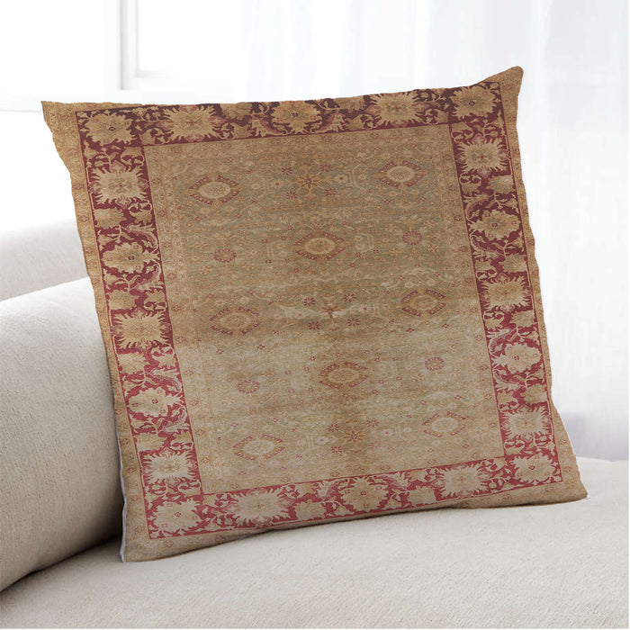 Lifestyle Image of Mid-Century Modern Urban Square Mahogany Brown Throw Pillow, 18 inch by 18 inch, pwurb3090