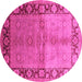 Round Oriental Pink Industrial Rug, urb3090pnk