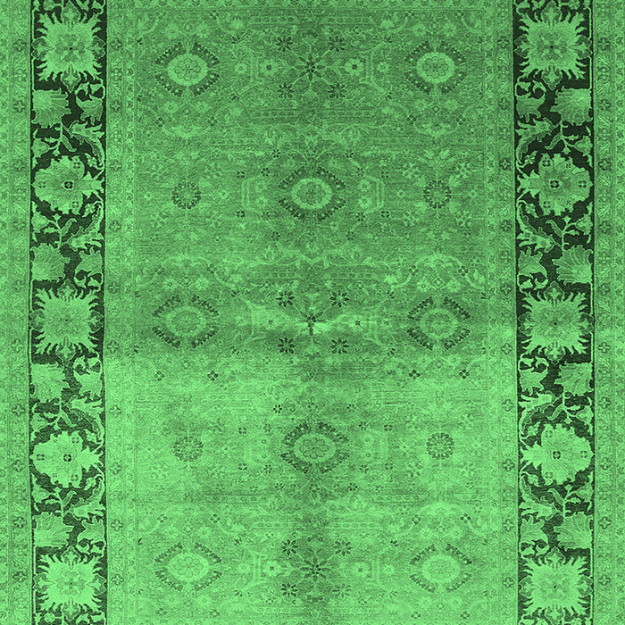 Machine Washable Oriental Emerald Green Industrial Area Rugs, wshurb3090emgrn