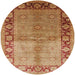 Round Mid-Century Modern Mahogany Brown Oriental Rug, urb3090