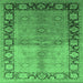 Square Oriental Emerald Green Industrial Rug, urb3090emgrn